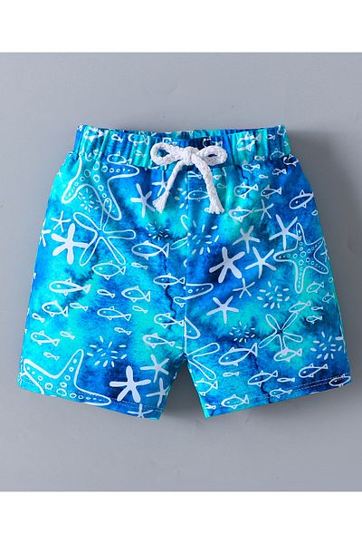 SAPS All Over Fish Printed Swimming Trunks - Blue