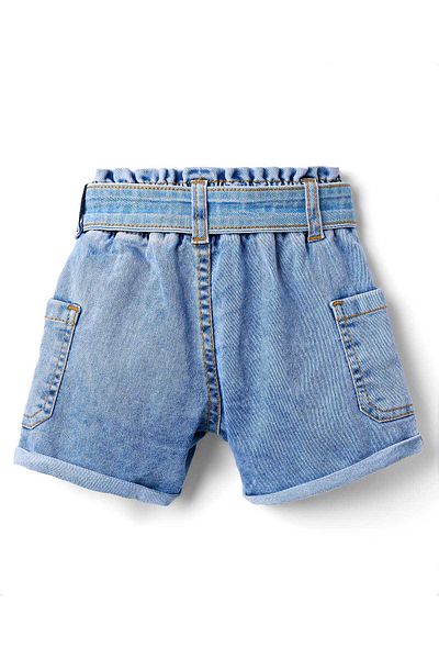 Babyhug Mid Thigh Denim Shorts With Stretch - Blue