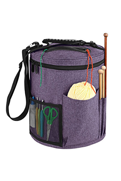 Choice3 Purple Large Capacity Crochet Bag: Yarn Storage, Knitting Needle Orga...