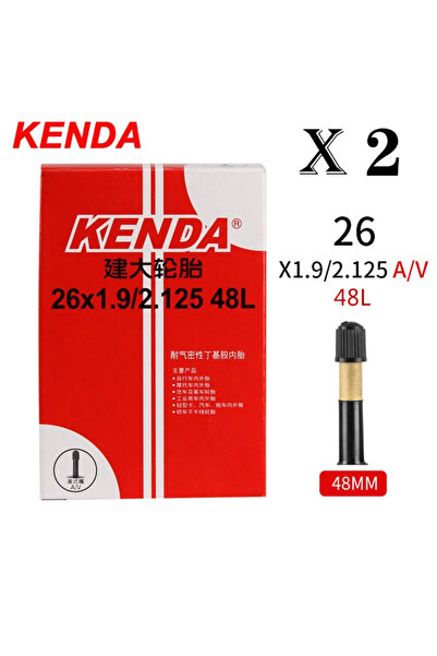 Kenda أنبوب داخلي للدراجة من قطعتين مقاس 26x1.9-2.125 AV 48L 20/26/27.5/29/700c من مطاط بوتيل من شريدر بريستا MT
