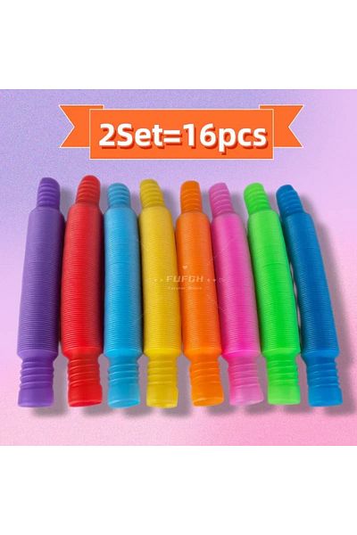 Choice1 2 Set (16 Pcs) 8 16 24 32 Pcs Pop Tubes Sensory Toys UrChoice Fine Motor Skills & Learning for Toddl