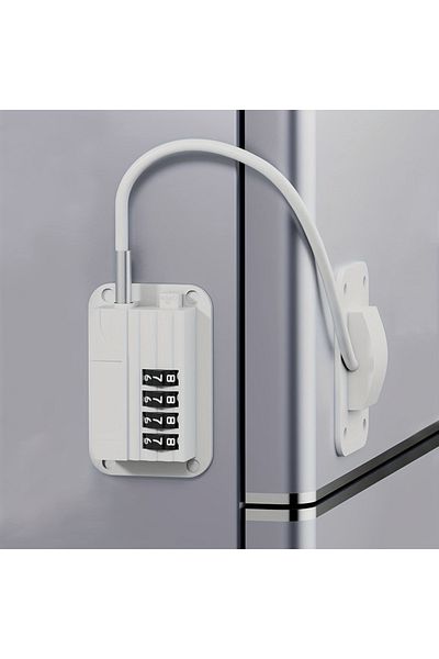 Choice White Refrigerator Fridge Freezer Door Lock With Password Proof For Kitchen Cabinets And Drawers