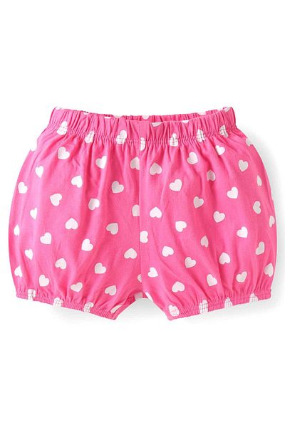 Babyhug 100% Cotton Knit Bloomers with Tropical & Polka Dots Print Pack of 3 - Pink & Purple