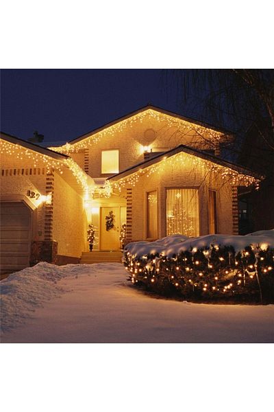 SDX Market Instalație de Crăciun, 5 m, Alb cald, FLASH, 104 LED-uri, SDX P9106WW, perdea luminoasă cu franjuri pentru exterior