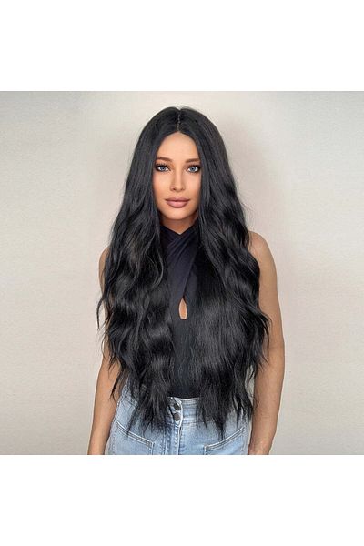 WildFashion Long hair wig with a slight wave made of synthetic material PER82-1