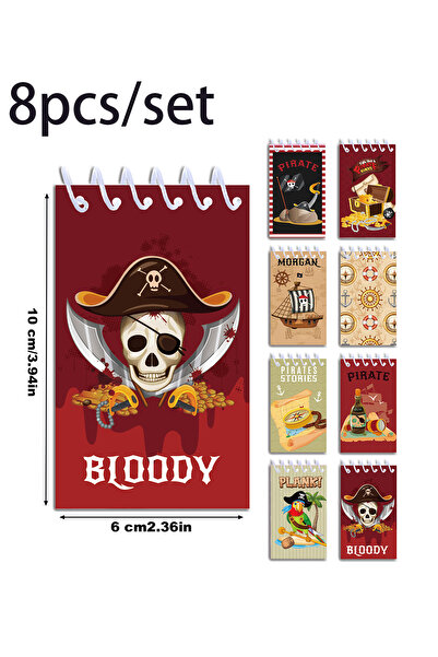 Choice 8pcs-XQ059 8pcs Pirate Theme Mini Spiral Pocket Notebooks Memo Pad Coil Booklet Notepads For Office