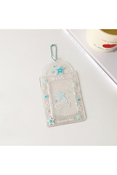 Choice سلسلة مفاتيح حامل بطاقات الصور Kpop باللون الأزرق، حامل بطاقات الصور Y...