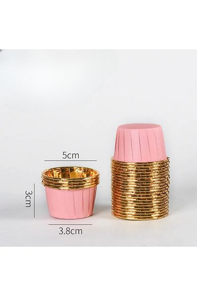 Choice4 small gold pink 50 pcs Small Mini Pack Muffins Cup Paper Cupcake Wrappers Baking Cups Cases Muffin B