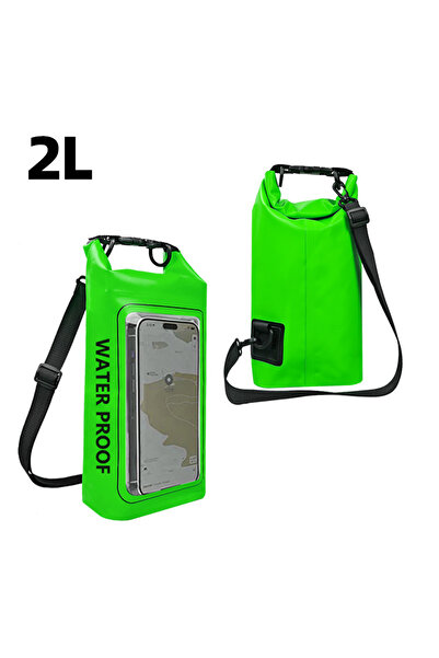 Choice حقيبة جافة خضراء فاتحة سعة 2 لتر مزودة بشاشة تعمل باللمس وحقائب مقاومة...