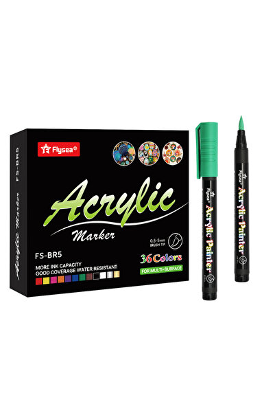 Choice أقلام طلاء أكريليك برأس فرشاة 36 لونًا 12/24/36 لونًا، أقلام طلاء أكري...