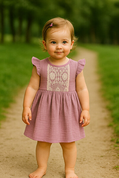 Kidaxi Muslin Scalloped Dress 6-9/9-12/18-24/24-36Ay