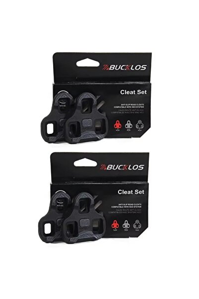 BUCKLOS قطعتان من مشابك دواسات الدراجات الهوائية باللون الأسود من LOOK KEO لدواسة ركوب الدراجات المضادة للانزلاق بدون مشابك