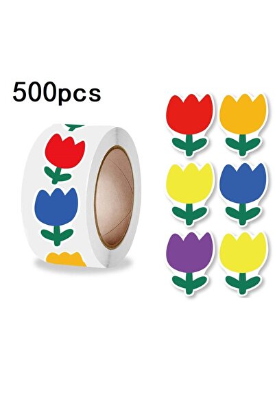 Choice1 500 قطعة 100-500 قطعة/لفة ملصقات مكافأة زهرة حمراء صغيرة للطلاب والمع...