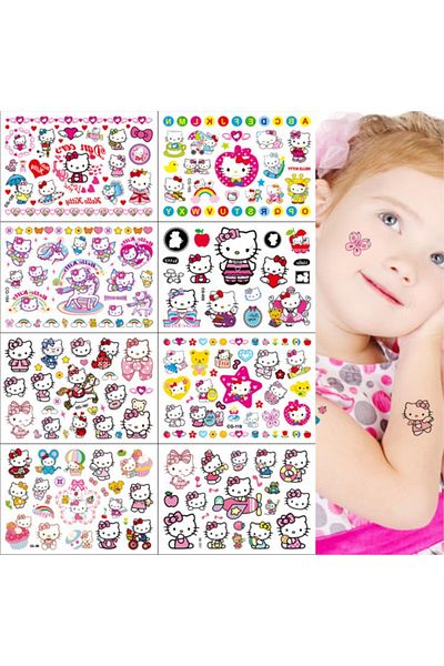Miniso Random 2PCS Random 2pcs Sanrio Hello kitty Tattoo Stickers Cartoon Cute Anime Waterproof Temporary T