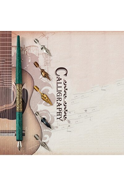 Choice قلم كتابة كريستالي بمقبض خشبي وقلم خط عتيق من قطعة واحدة وقلمان زجاجيا...