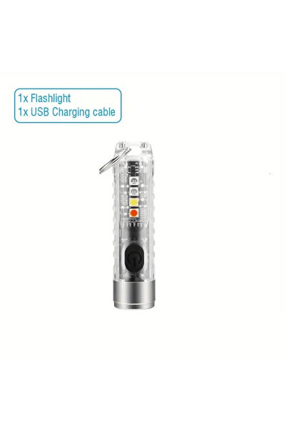 Choice Y41 1PC Rechargeable Mini Keychain Flashlight with Magnetic Base and 10 Modes - Ideal for Camping an