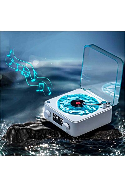 Timebox Vintage Portable Speaker Vinyl with Light and Adjustable Time for Bed...