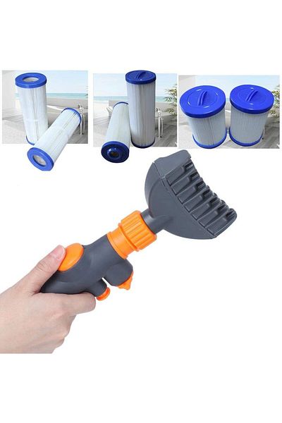 Choice Dark Grey Filter Jet Cleaner Pool Hot Tub Spa Water Wand Cartridge Hand Held Cleaning Brush WIth US