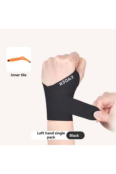 Choice Black-Left 1Pcs Lightweight Wrist Support Fitness Thin Badminton Sports Jacket Wrist Sprain Tendon S