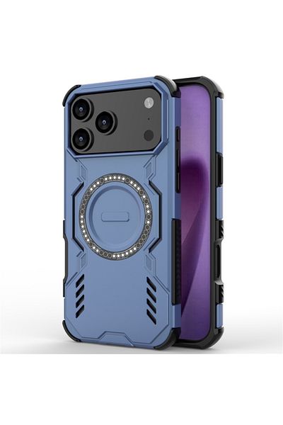 SKYDDAR INNOVATION Carcasă pentru iPhone 17 Pro Max, ArmorMag, Magsafe, set de autocolante, albastră