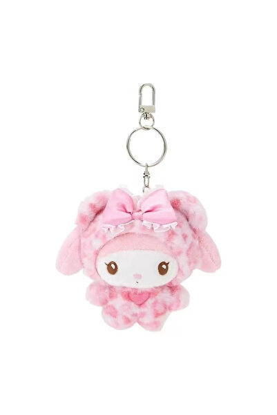 Miniso سلسلة مفاتيح على شكل دمية محشوة بطبعة جلد النمر من ميلودي سانريو، سلسل...