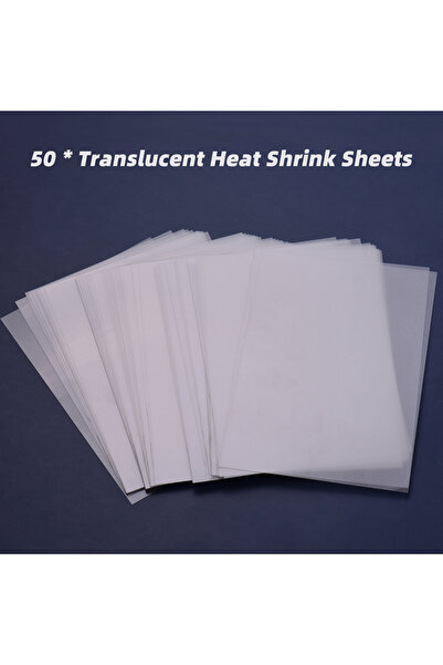 Choice Translucent 50Pcs Shrink Films Kit Shrinky Art Film Paper Heat-Shrink Sheets for DIY Craft Ornaments
