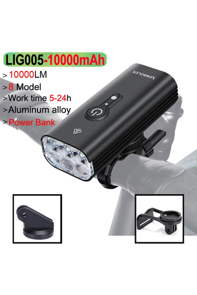 Choice LIG005-052 NEWBOLER مصباح أمامي ذكي للدراجة مزود بشاحن USB بقوة 10000 ...