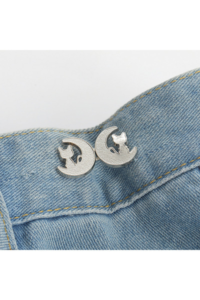 Choice5 Silvery Moon Cat Adjustable Metal Waist Tightener Clips for Women - N...
