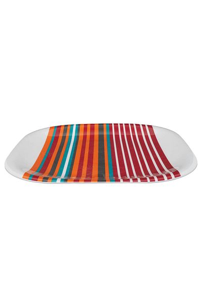 OEM Farfurie patrata cu dungi, 26 cm