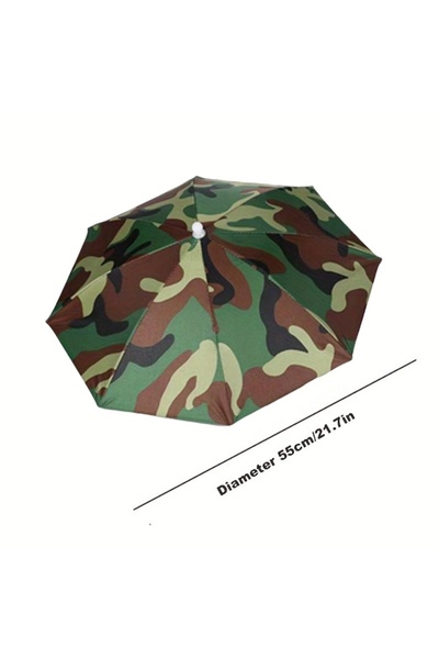 Choice Camouflage 1pc Foldable Headwear Umbrella Portable Waterproof Fishing ...