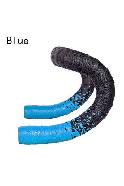 Choice شريط مقود دراجة أزرق مضاد للاهتزاز مصنوع من مادة إي في إيه المنحنية، أ...