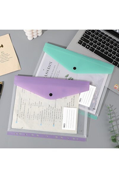 Choice MULTI 6pcs Morandi color file bag A4 loose-leaf file contract protective sleeve storage large-capaci