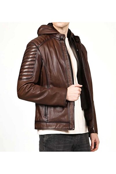shop Genuine Leather Sports Hooded Lambskin Men's Coat