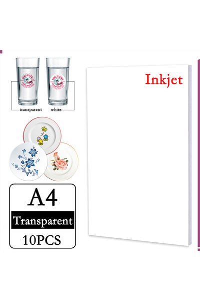 Choice Transparent 10Pcs A4 10/20Pcs Inkjet Waterslide Decal Transfer Paper W...