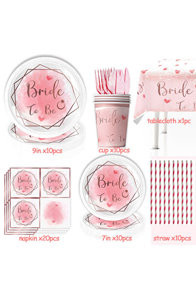 Choice bride to be Set Bride to Be Disposable Tableware Set Plate Cup Napkins...