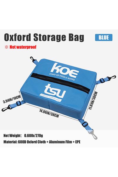 Choice حقيبة تخزين زرقاء من KOETSU Paddleboard Deck Bag - تخزين شبكي مرن لـ SUP/Kayak، أسود/أحمر/أزرق (1