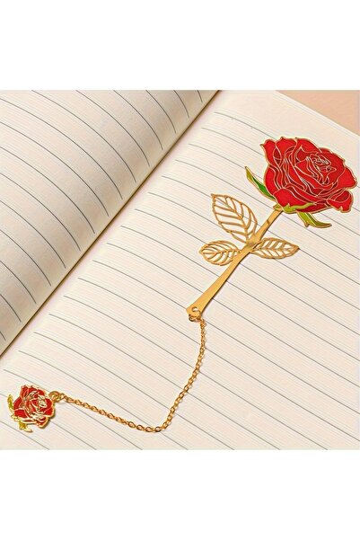 Choice قطعة واحدة من علامة مرجعية معدنية ذهبية رائعة على شكل وردة، تصميم فاخر...