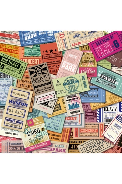 Choice1 Style B-50PCS 50PCS Rock Music Ticket Graffiti Stickers Retro Band St...