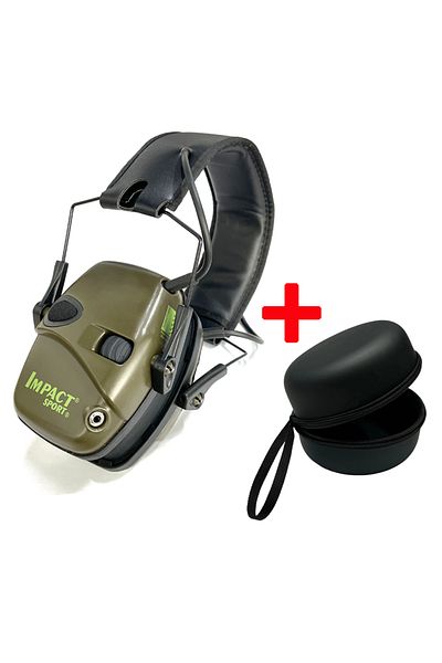 Choice green with case Outdoor Sports Anti-noise Impact Sound Amplification Electronic Shooting Earmuff Tac