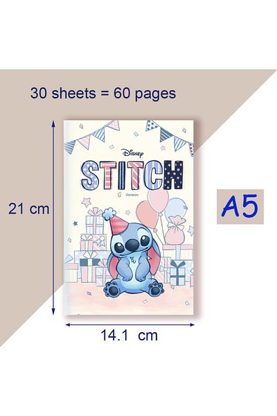 Miniso Blank Pages 2 A5 Notebook - Lilo & Stitch -Disney Stationery Note Book Writing Diary Journal Anime F