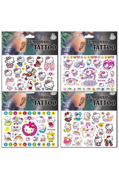 Miniso Random 2PCS Random 2pcs Sanrio Hello kitty Tattoo Stickers Cartoon Cute Anime Waterproof Temporary T