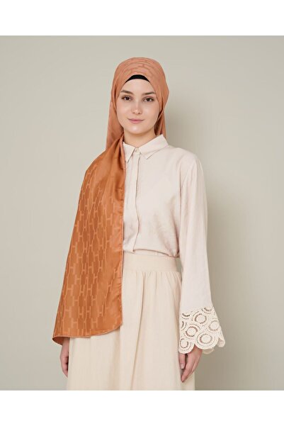 LEİLA SCARF Double Sided Silk Jacquard Shawl H Pattern