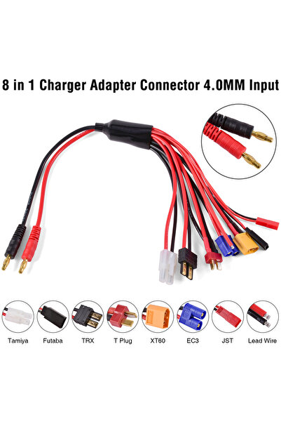 Choice موصل محول شاحن RC بمقبس 4.0 مم، شاحن 8 في 1 بمقبس 4.0 مم، شاحن Banana/...