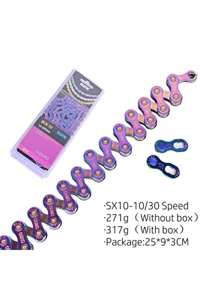 Choice6 SUMC SX10-10speed Bicycle Chains SUMC 9/10/11/12 Speed Rainbow Hollow...