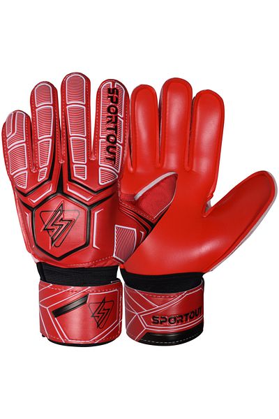 Choice 5 red Sportout Goalie Gloves, Goalkeeper Gloves with Fingersave, Soccer Gloves, Breathable Soccer Go