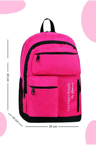 Bonjour Gift & Hobby Quality Fabric Water Resistant Medium Size Multi-Pocket Backpack for Daily and School and