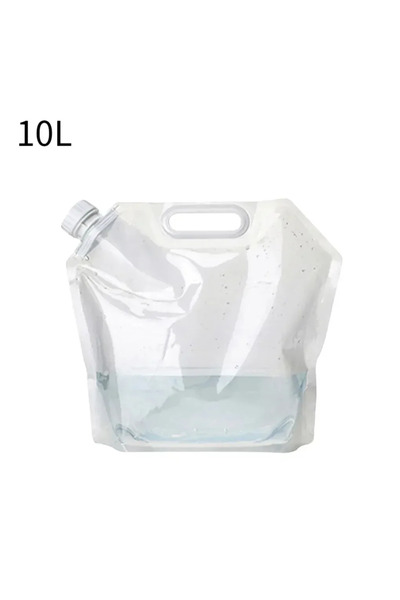 Choice حقيبة مياه محمولة بيضاء سعة 10 لتر 5/10 لتر مع دلو قابل للطي وحقيبة زجاجة مياه للسفر في الهواء الطلق
