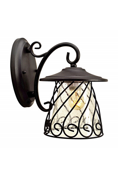 Klausen Aplica de exterior Windsor, 1 bec, E27, negru, transparent, sticlă,