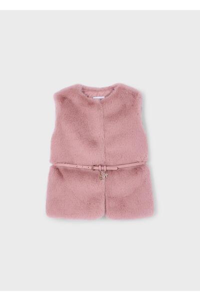MAYORAL Girl's Plush Vest with Belt