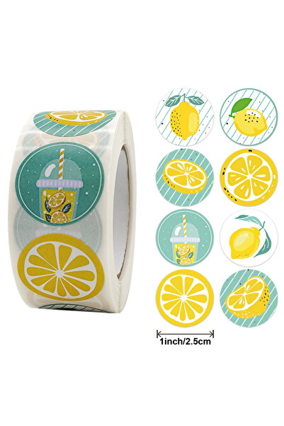 Choice1 أ-100 قطعة 100-500 قطعة 1 بوصة 8 أنواع من ملصقات الليمون التصميمية مل...